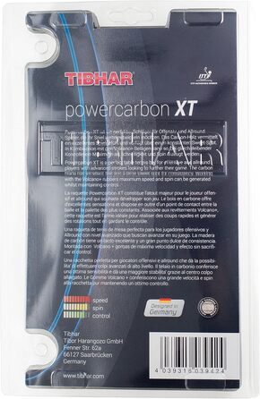 Ракетка для настільного тенісу Tibhar Powercarbon XT - ракетка TT універсальна та наступальна з схваленням ITTF синя