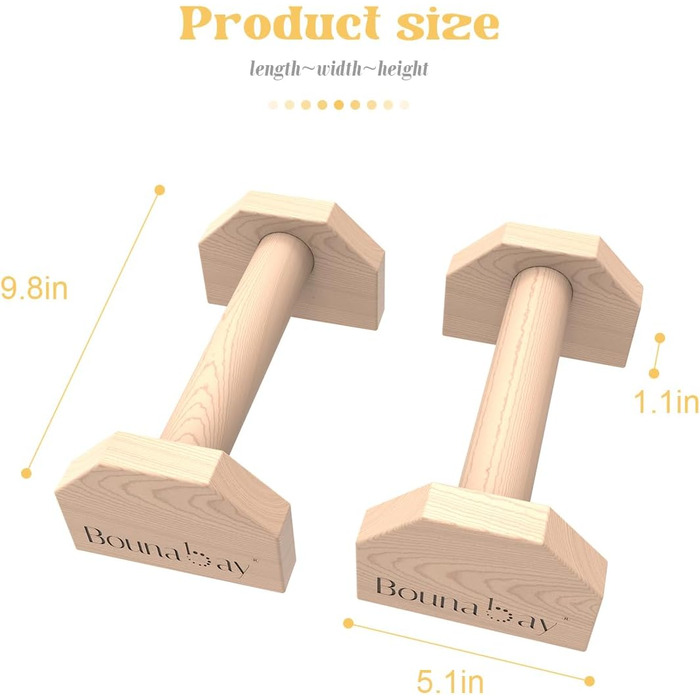 Гімнастика Дерев'яні нековзні ручки для віджимань, Преміальне обладнання для гімнастики та гімнастики, Силові тренування на перекладині, Паралельні бруси в стійці на руках, Перекладина для віджимань Щелепа