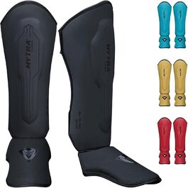 Захист гомілки Mytra Fusion для кікбоксингу, ММА, Муай Тай, тренувань, BJJ, спарингів, боксу та єдиноборств, розмір M, чорний