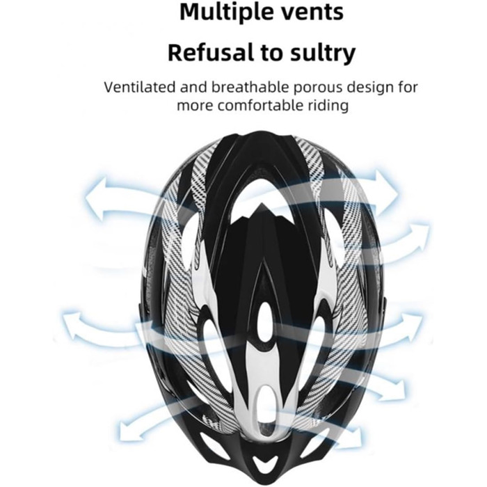 Нейтральний для велосипедного шолома надлегкий шолом для гірського велосипеда з текстурою вуглецевого волокна Аксесуари для дорослих велосипедів Комфортне спорядження для їзди (колір чорний, синій, розмір 56-62 см) 56-62 см Чорний Синій