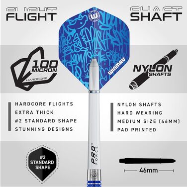 Набір вольфрамових виробів WINMAU Darts Advance 500 з прольотами (22G)