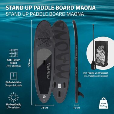 Надувна SUP-дошка для веслування стоячи 305/308/320/380 см, до 120/150 кг, товщина 10/15 см, з каяк-сидінням, комплект: сумка, весло, різні моделі