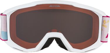 Окуляри ALPINA Unisex Kid, Piney Ski Goggles, матові з білими квітами