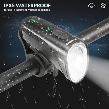 ROCKBROS LED велосипедне світло, USB зарядка, водонепроникний ліхтар для велосипеда, комплект переднього та заднього ліхтаря, 100 Люкс, чорний
