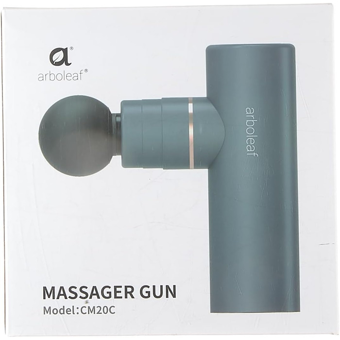 Масажний пістолет Arboleaf Mini Massage Gun, 3200 об/хв 0,47 кг з силіконовими насадками AI Levels 4, безшумний м'язовий пістолет з мішком Muscle Gun для розслаблення м'язів Потужна батарея USB-C (сірий з коробкою)