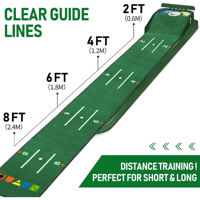 Килимок для гольфу HUAEN на 3 лунки з поверненням м'яча в приміщенні