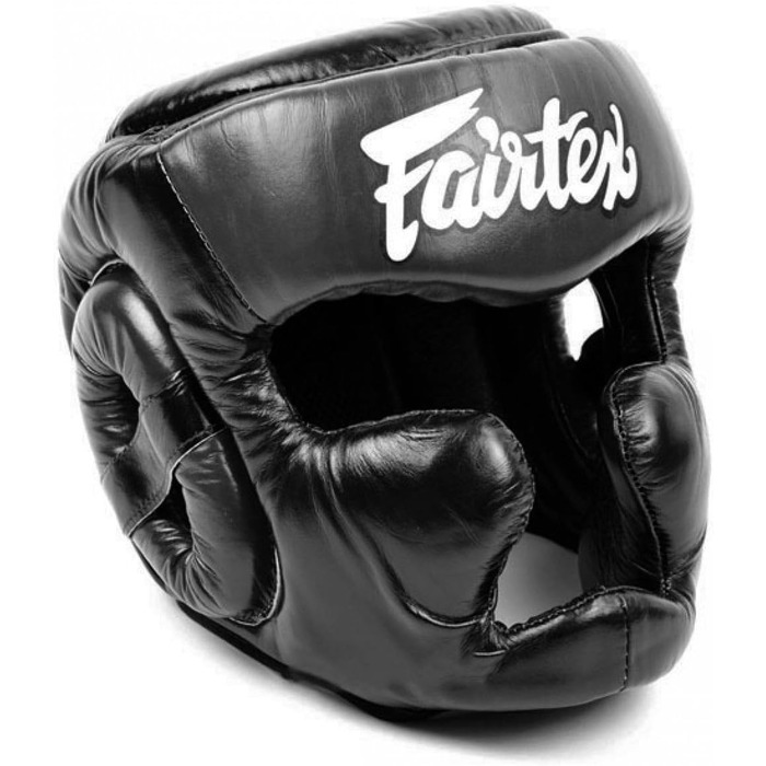 Захист голови Fairtex HG13 з діагональним оглядом, шнурівкою, захистом голови для тайського боксу, K-1 MMA Black XL