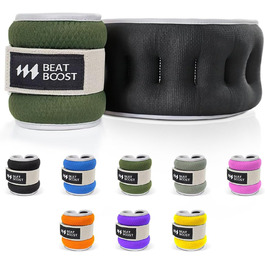 Універсальні обважнювачі для рук і ніг BeatBoost 1,8 кг (пара), регульовані ремені, для жінок і чоловіків, для ходьби, пілатесу, тренувань, фітнесу, аеробіки, зелений