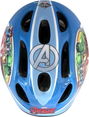 Шолом для хлопчика Avengers з наколінниками та налокітниками, синій, 52/56 см, комплект захисту