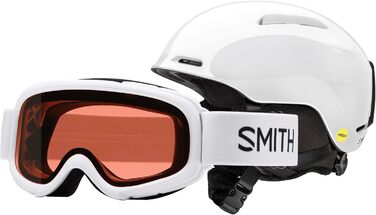 Комбінація шолома/окулярів Gambler Smith Optics Glide Jr. MIPS дитячий білий/пишний сад One size