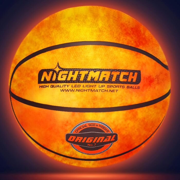 Баскетбольний м'яч NIGHTMATCH LED - розмір 7, водонепроникний, з датчиками