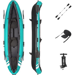 Набір надувних човнів Bestway Hydroforce Ventura Kayak на 2 особи з ручним насосом, веслом і сумкою для зберігання Двомісна байдарка 2021