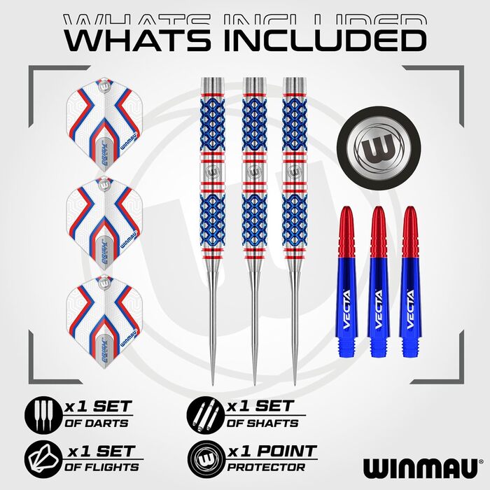 Набір дротиків WINMAU Epix 90, м'який 18 г, сталевий 22/24 г