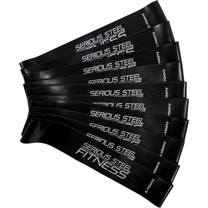 Міні-стрічки опору Serious Steel Fitness для реабілітації та розтяжки, 30,5 см, набір 5 або 10 штук