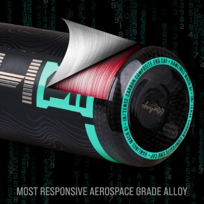 Бейсбольна бита Rawlings MACH AI 2025, гібридна, USA, -10, 31 дюйм, 6,4 см, 1 шт
