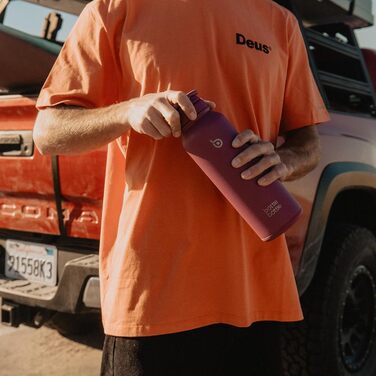 Спортивна пляшка bottlebottle 1л, нержавіюча сталь, ізольована, з трубочкою та контейнером для таблеток, червона