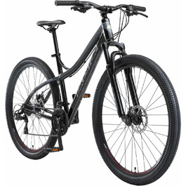 Алюмінієвий гірський велосипед BIKESTAR Hardtail Shimano 21 швидкісна трансмісія, дискові гальма 26, 27.5, 29 дюймові шини 16, 17, 18 дюймова рама Alu MTB СПРОБУЙТЕ 29 ДЮЙМІВ БЕЗ РИЗИКУ Дискові гальма Чорний і Сірий