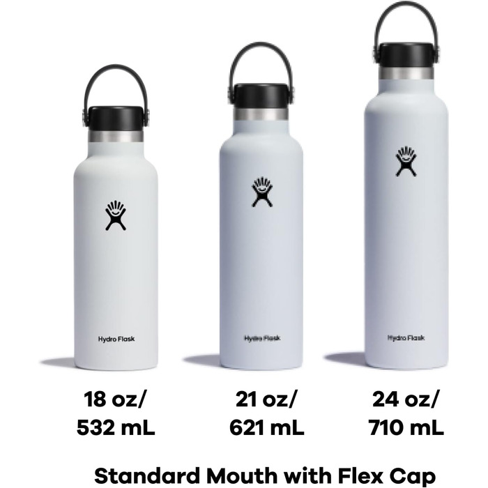 Термобутилка HYDRO FLASK 532 мл з нержавіючої сталі, вакуумна, спортивна, із широкою горловиною, кришкою Flex Cap та ремінцем, Laguna, підходить для посудомийки