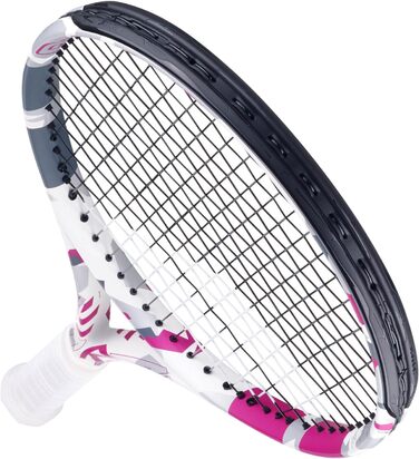 Ракетка Babolat Evo Aero Lite - біла/рожева, натягнута, розмір 0