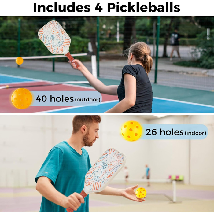 Набір весла Sukeen Pickleball 2, скловолокно, дихаюча ручка, сумка