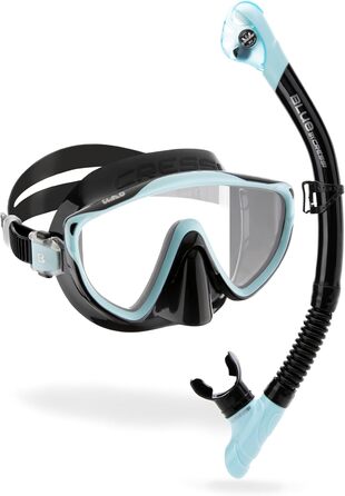 Набір унісекс Tino Mask & Snorkel, чорний/крижано-блакитний, один розмір