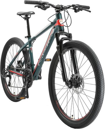 Алюмінієвий гірський велосипед BIKESTAR Hardtail Shimano 21 швидкісна передача, дискове гальмо 26 дюймові шини 13-дюймова 16-дюймова рама Alu MTB СПРОБУЙТЕ БЕЗ РИЗИКУ 16-дюймовий кадр (16-дюймовий кадр, зелений)