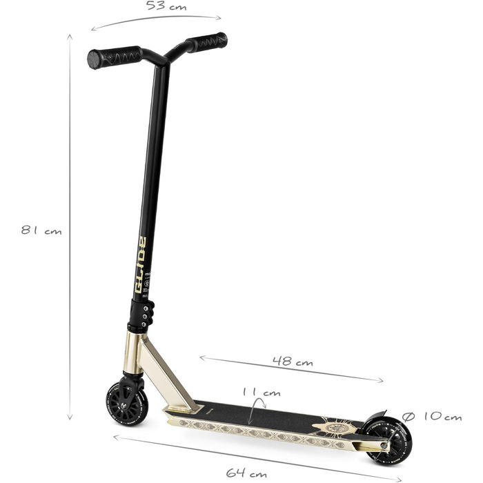 З колесом 100 мм 6061 алюмінієва дека 3,3 кг Вантажопідйомність 100 кг (золото), 9 Kick Scooter