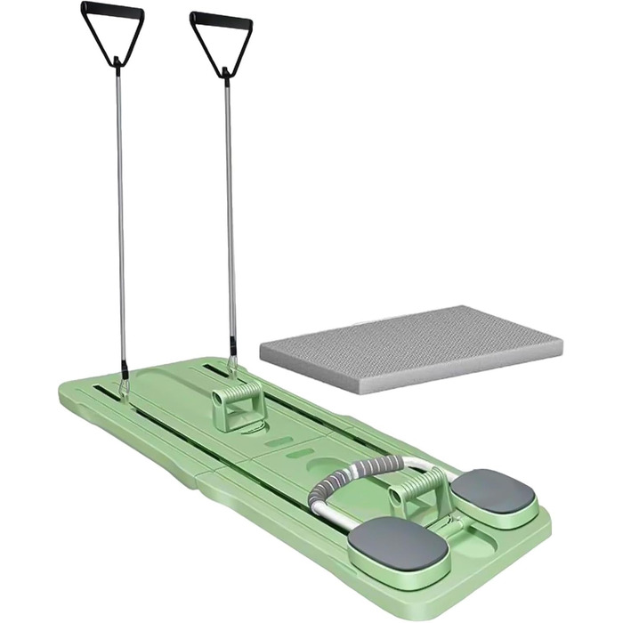 Реформатор Машина для пілатесу Компактний реформатор Машина для пілатесу Багатофункціональна дошка для реформаторів пілатесу Портативна дошка для вправ зі скакалкою, ручка для тренувань вдома (зелена)