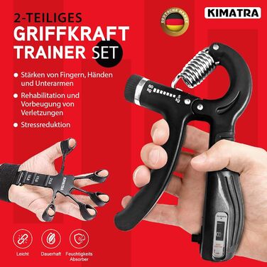 Набір тренажерів KIMATRA Grip 5-60kg - для рук і пальців з лічильником