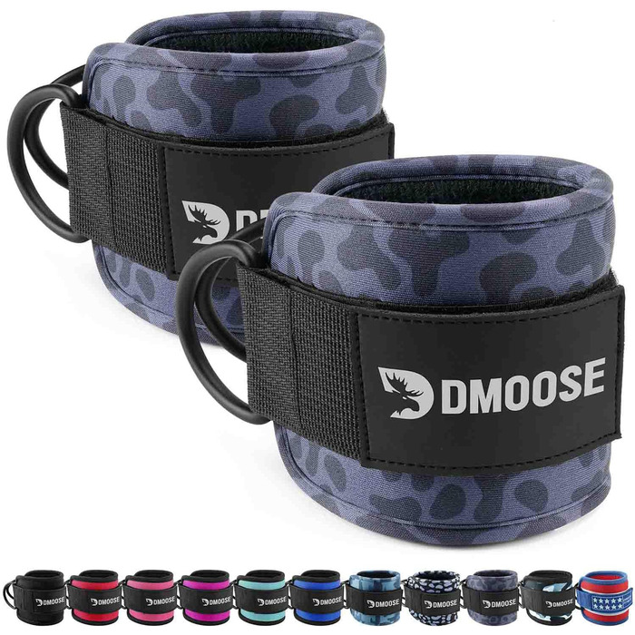 DMoose фітнес-манжети для ніг на кабельний тренажер, універсальні ремінці для кросоверів, кікбеки, аксесуари для тренувань для жінок і чоловіків, чорний леопард, пара
