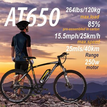 Електровелосипед Swifty All Terrain 7-шв. Shimano, дискові гальма, чорний/жовтий