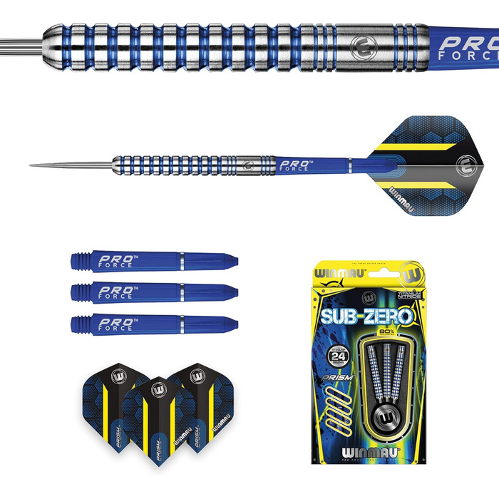 Вольфрамові дротики WINMAU Sub-Zero 24 г сталеві з прольотами