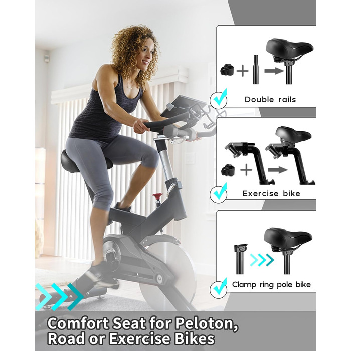 Велосипедне сідло для Peloton Bike і Bike Plus, комфортне м'яке сидіння для тренажера, шосейного та електровелосипеда, надшироке, змінне сідло для жінок і чоловіків