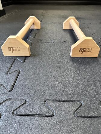 Паралетки MuscleForge Wood 50см, наддовгі ручки для гімнастики