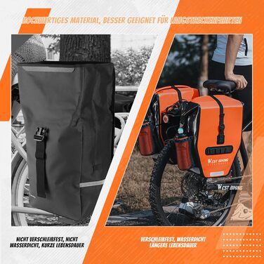 Велосипедна сумка HONGYEA 50L, подвійна, водонепроникна, для багажника, для електровелосипеда, MTB, шосейного велосипеда