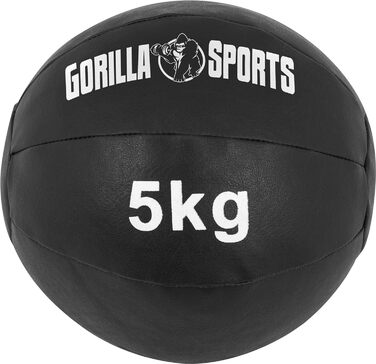 Набір м'ячів GORILLA SPORTS 1-5кг, чорний, 29см, тренувальний м'яч