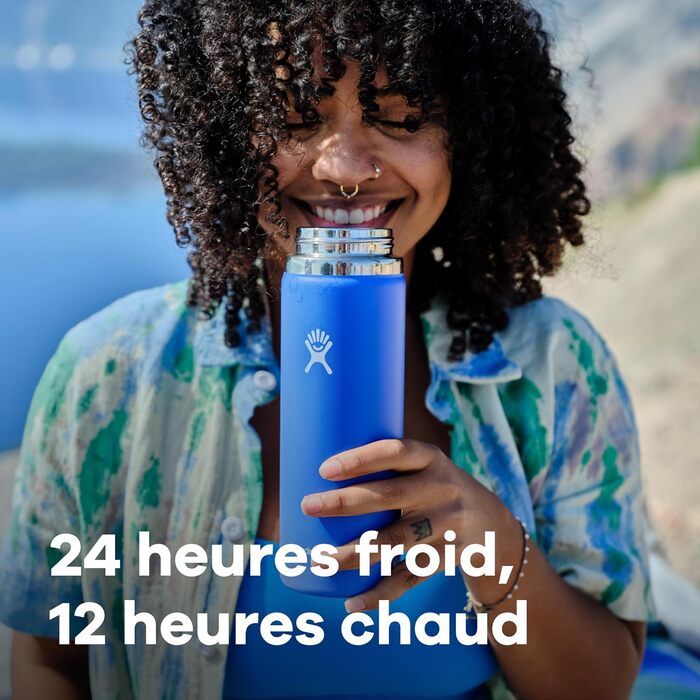 Термобутилка HYDRO FLASK Wide Mouth 946 мл із нержавіючої сталі для води, ізольована спортивна пляшка з герметичною кришкою Flex Cap, придатна для миття в посудомийній машині, Surf