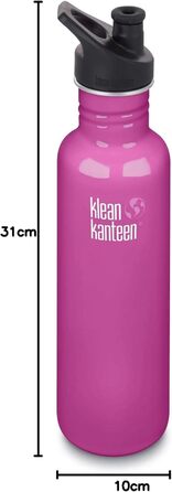 Пляшка для води Klean Kanteen Classis Дика орхідея зі спортивним ковпачком 3.0 800 мл/27 унцій 800 мл - нова