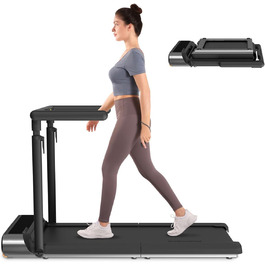 Бігова доріжка WalkingPad R3 Hybrid+ для дому, складана, 1-12 км/год, з дистанційним керуванням, LED-дисплеєм, тримачем для планшета, ультратиха, подвійна амортизація, підключення Apple Watch, не потребує збирання