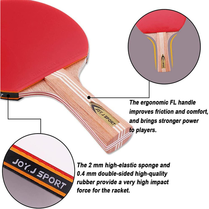 Ракетки для настільного тенісу, набір ракеток для пінг-понгу з 2 ракетками та 3 м'ячами, ракетки для настільного тенісу для початківців та просунутих гравців (Leisure Set) (набір 4 біти)