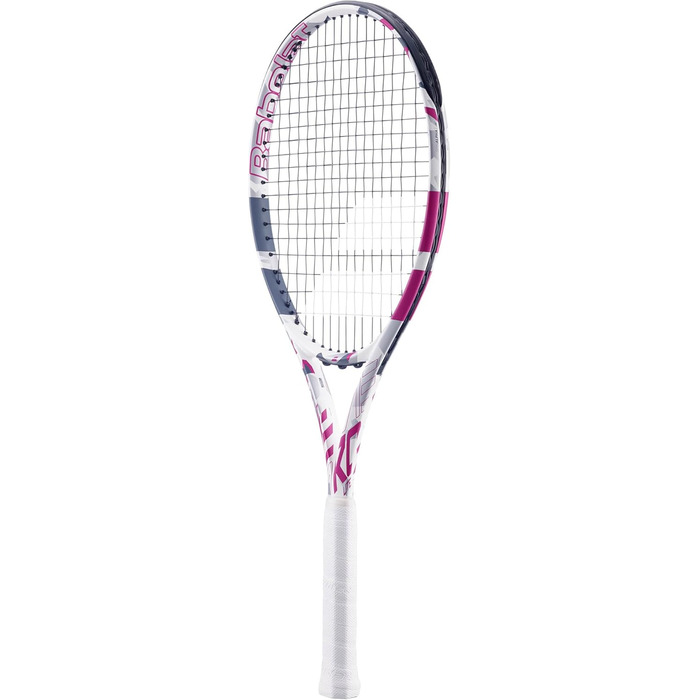 Ракетка Babolat Evo Aero Lite - біла/рожева, натягнута, розмір 0