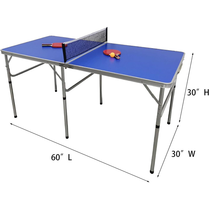 Стіл для настільного тенісу 152x76x76см, сітка, 2 ракетки, 3 м'ячі