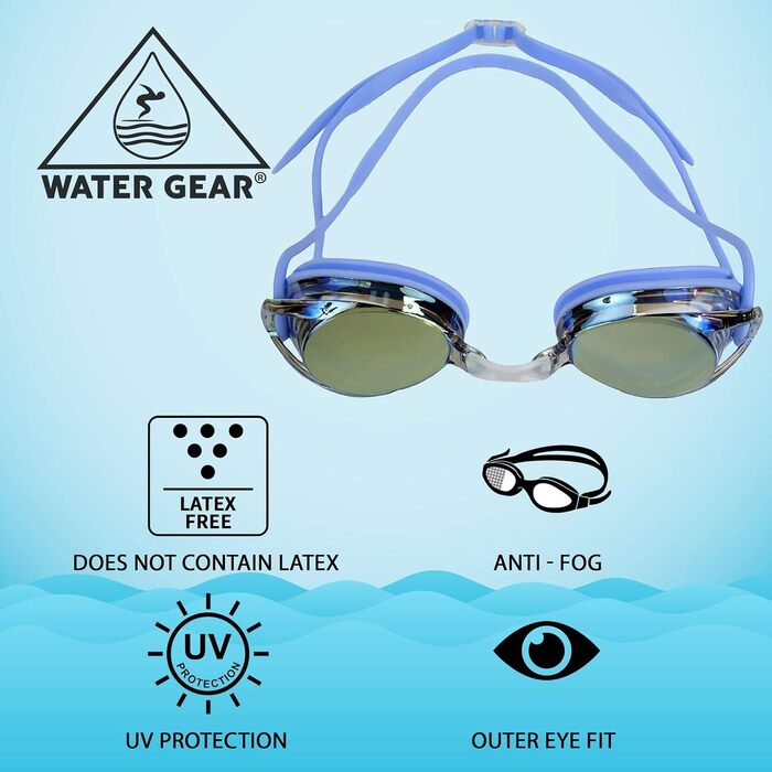 Дитячі змагання окуляри для плавання Water Gear Metallic Vision, антизапотіваючі, фіолетові