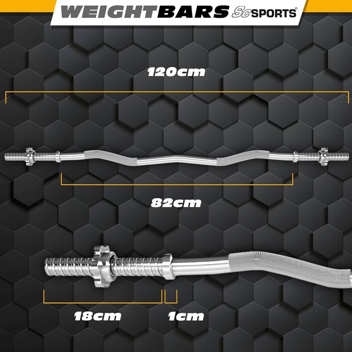 Набір гантелей ScSPORTS 27,5-100кг, Long & SZ Bar, Чавун