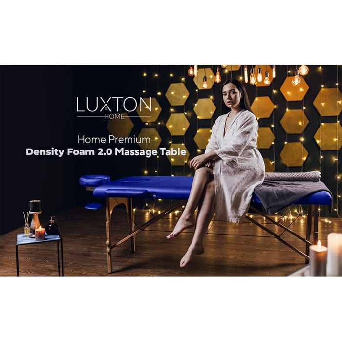 Преміум масажний стіл Luxton Home, складаний, портативний, регульована висота, 183×68 см, з аксесуарами та сумкою, для дому, салону, СПА, тату
