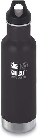 Термос-бутилка Klean Kanteen Classic 592 мл, вакуумна, чорна матова, з кришкою Loop