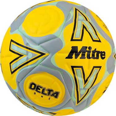 Професійний футбольний м'яч Mitre Delta Max, розмір 5, унісекс, білий/помаранчевий/зелений/золотий, флуоресцентний жовтий
