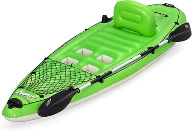 Надувний каяк Bestway Hydro-Force Koracle для риболовлі, комплект: ручний насос, весло, сумка, 1-місний човен, різні стилі