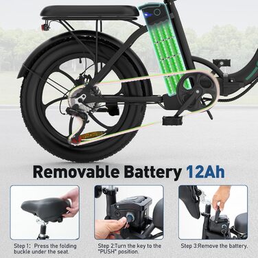 Шини COLORWAY E-Bike 20' 250Вт 36В 12Ач запас ходу 3590км