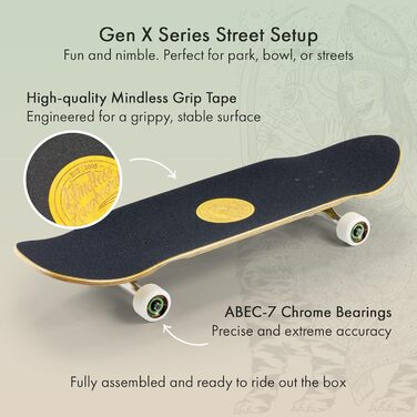 Унісекс бренд скейтборд Longboard 9 x 30 гірчичний (різнокольоровий)